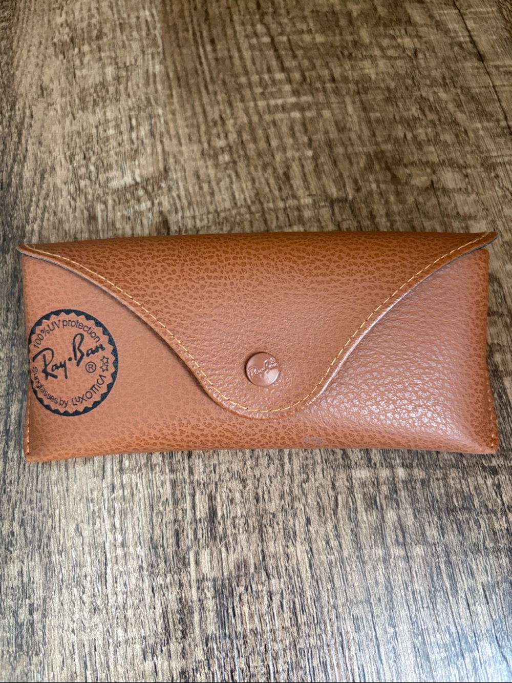 Ray-Ban Tan Brown Leather Sunglasses Case